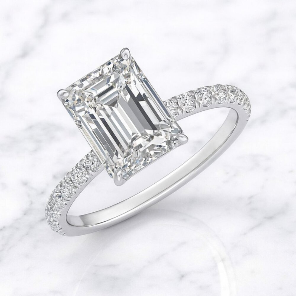 "Shia" 3ct Lab Radiant Cut travel ring